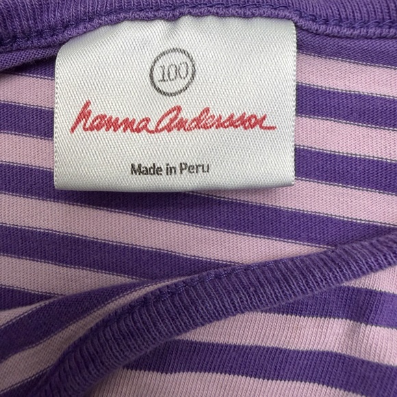 Hannah Andersson long sleeve striped unicorn dress - purple/blue size 4 (100) - Picture 4 of 8